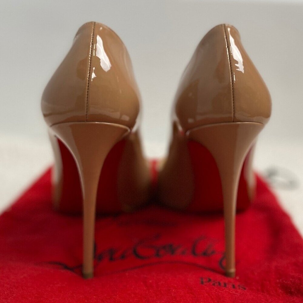 Christian Louboutin Pumps Beige Tan Patent Leather Simple - Picture 7 of 12